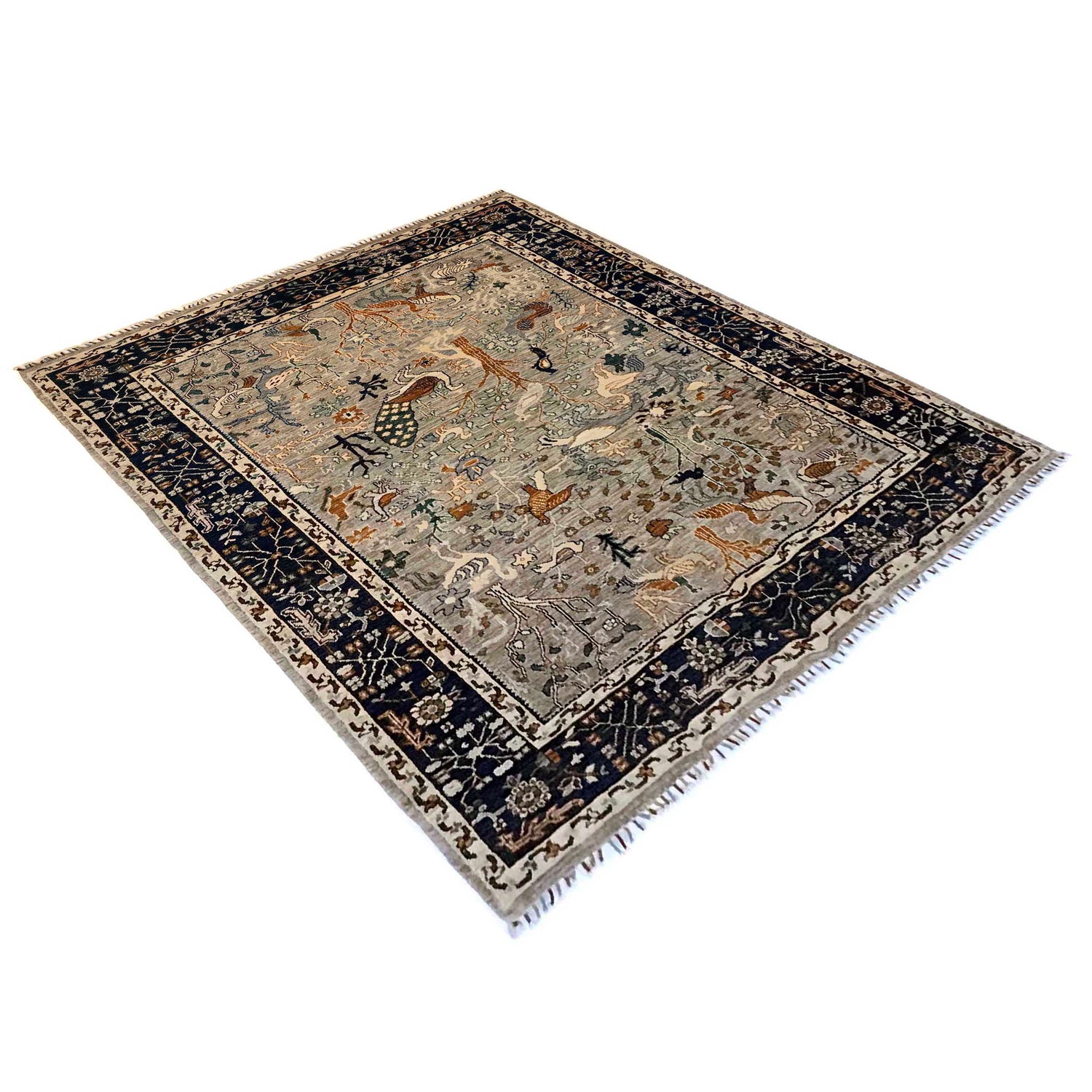 Tree Of Life Area Rug Handmade Multi Floral 6x9 ft