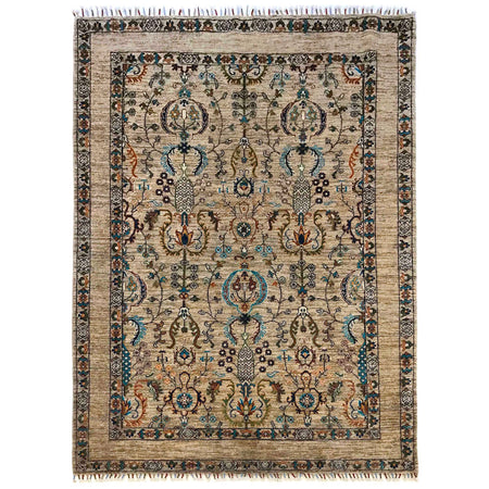 Sultani Area Rug Handmade Multi Floral 5x8 ft