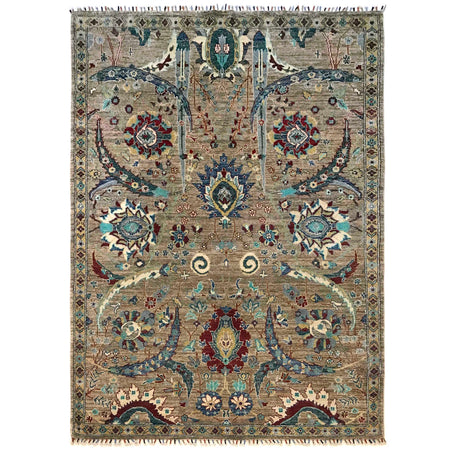 Sultani Area Rug Handmade Multi Floral 5x8 ft