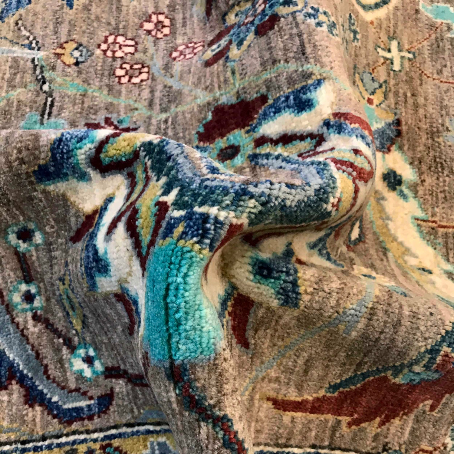 Sultani Area Rug Handmade Multi Floral 5x8 ft