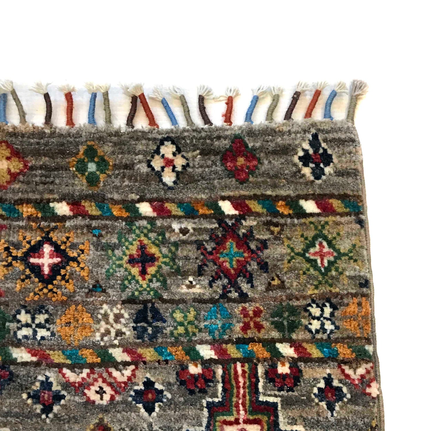 Gabbeh Area Rug Handmade Gray Medallion 5x8 ft