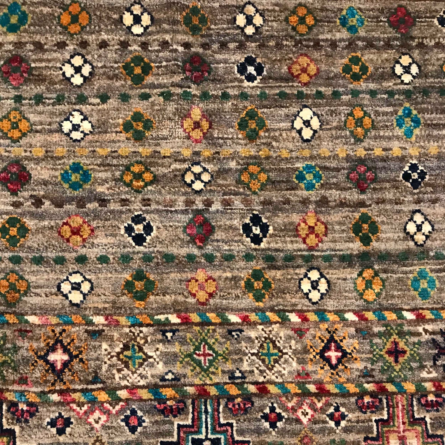 Gabbeh Area Rug Handmade Gray Medallion 5x8 ft