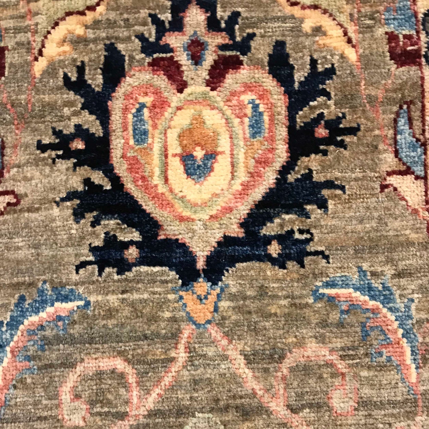 Sultani Runner Handmade Gray Floral 8' Runner