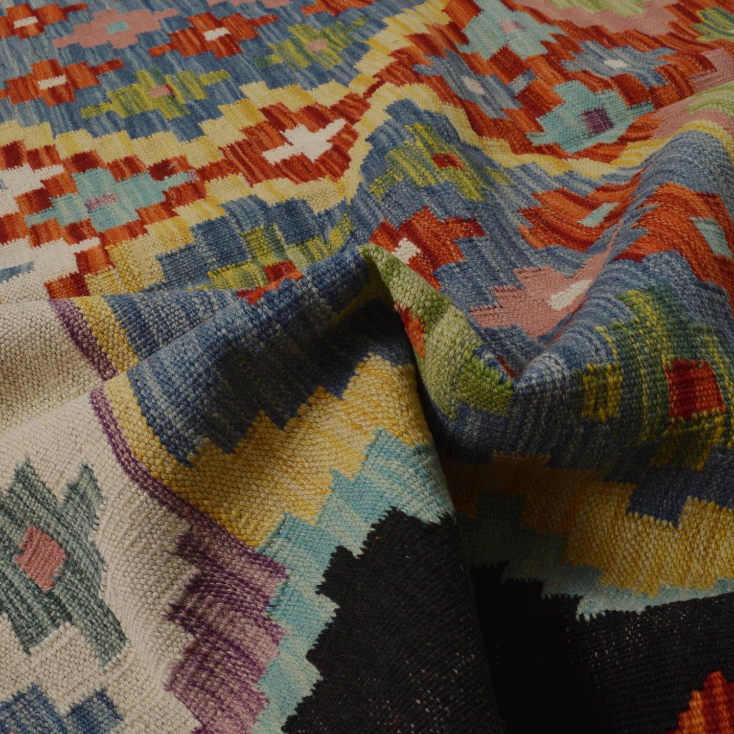 Handmade Multi Kilim Geometric 4x7 ft