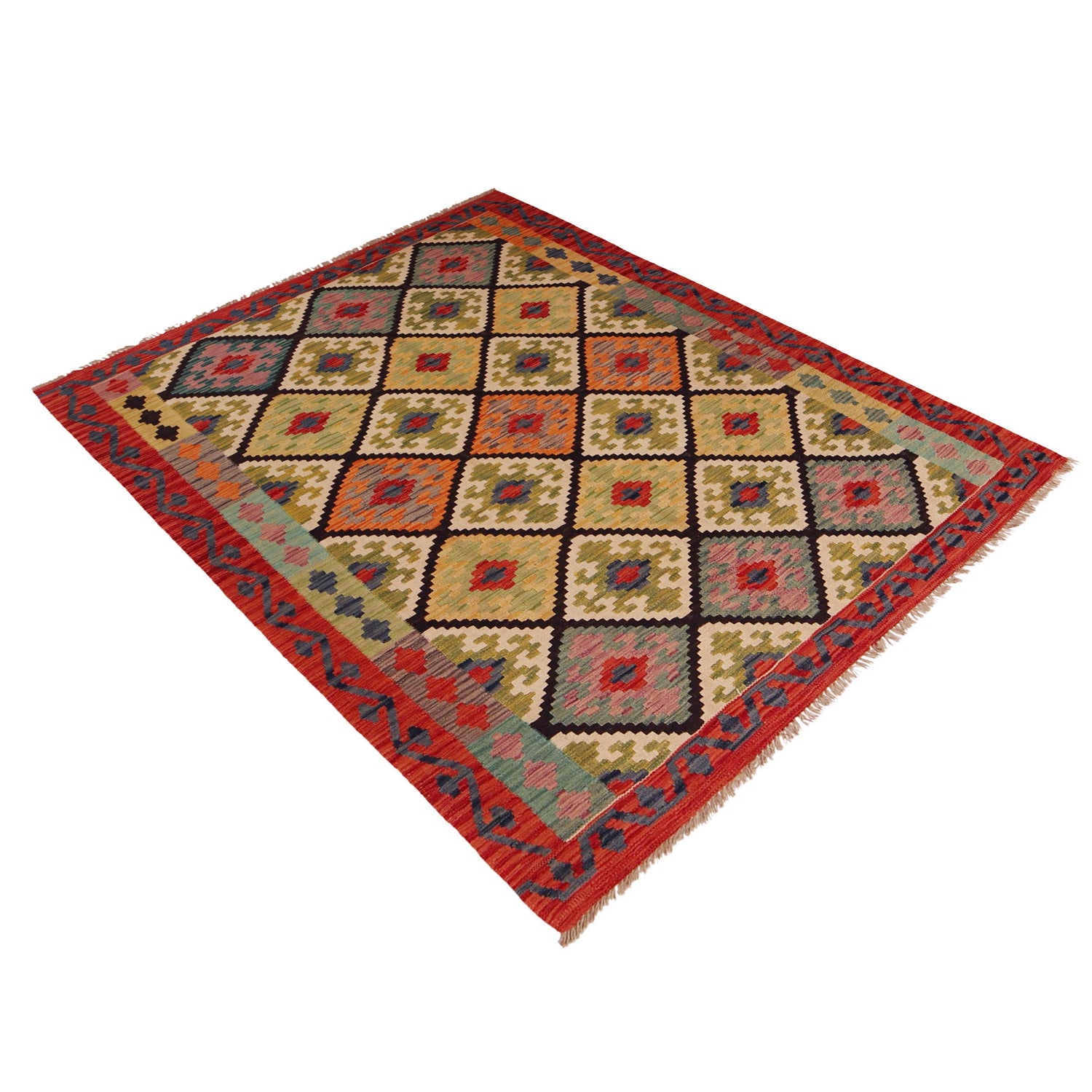 Handmade Multi Kilim Geometric 4x7 ft
