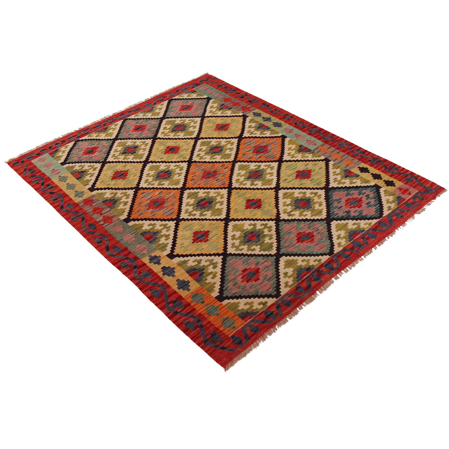 Handmade Multi Kilim Geometric 4x7 ft