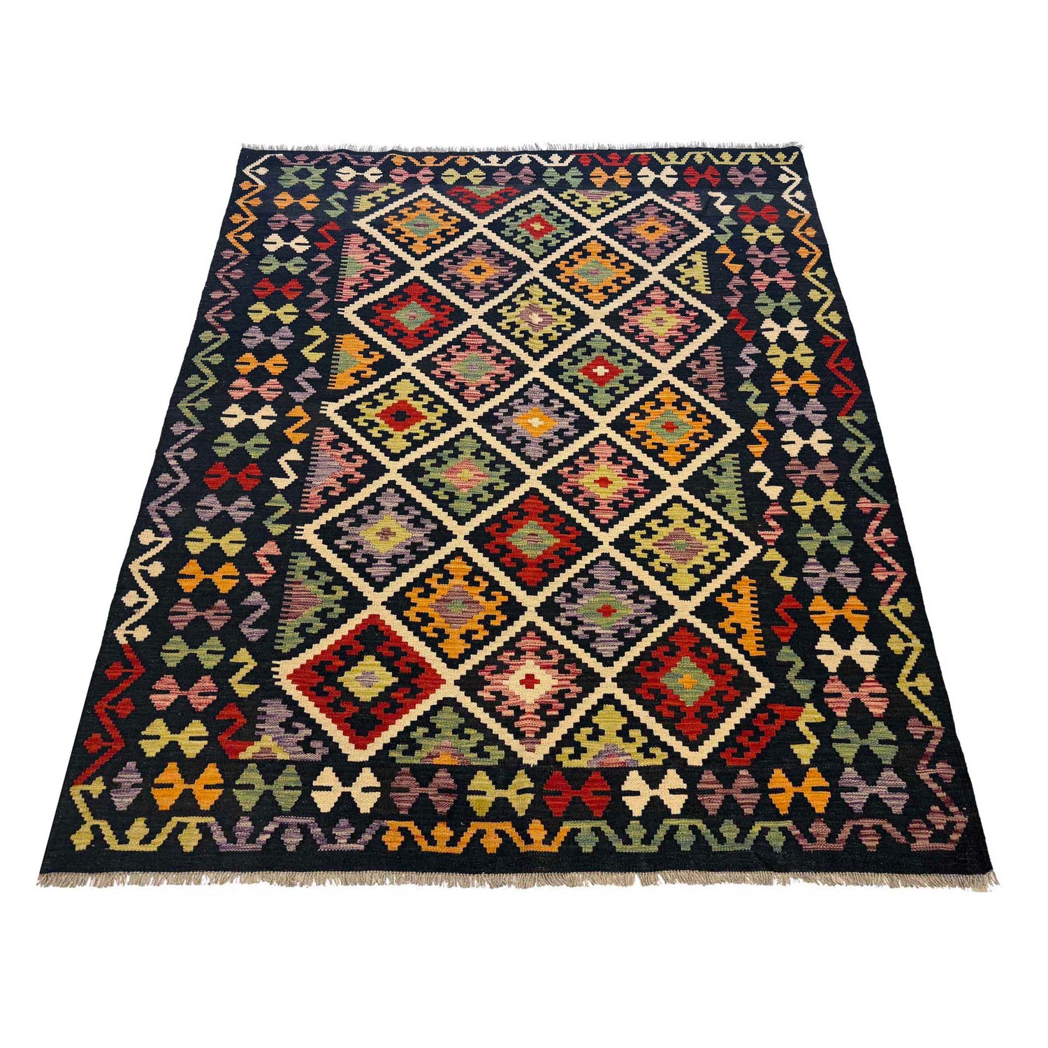 Handmade Multi Kilim Geometric 5x8 ft