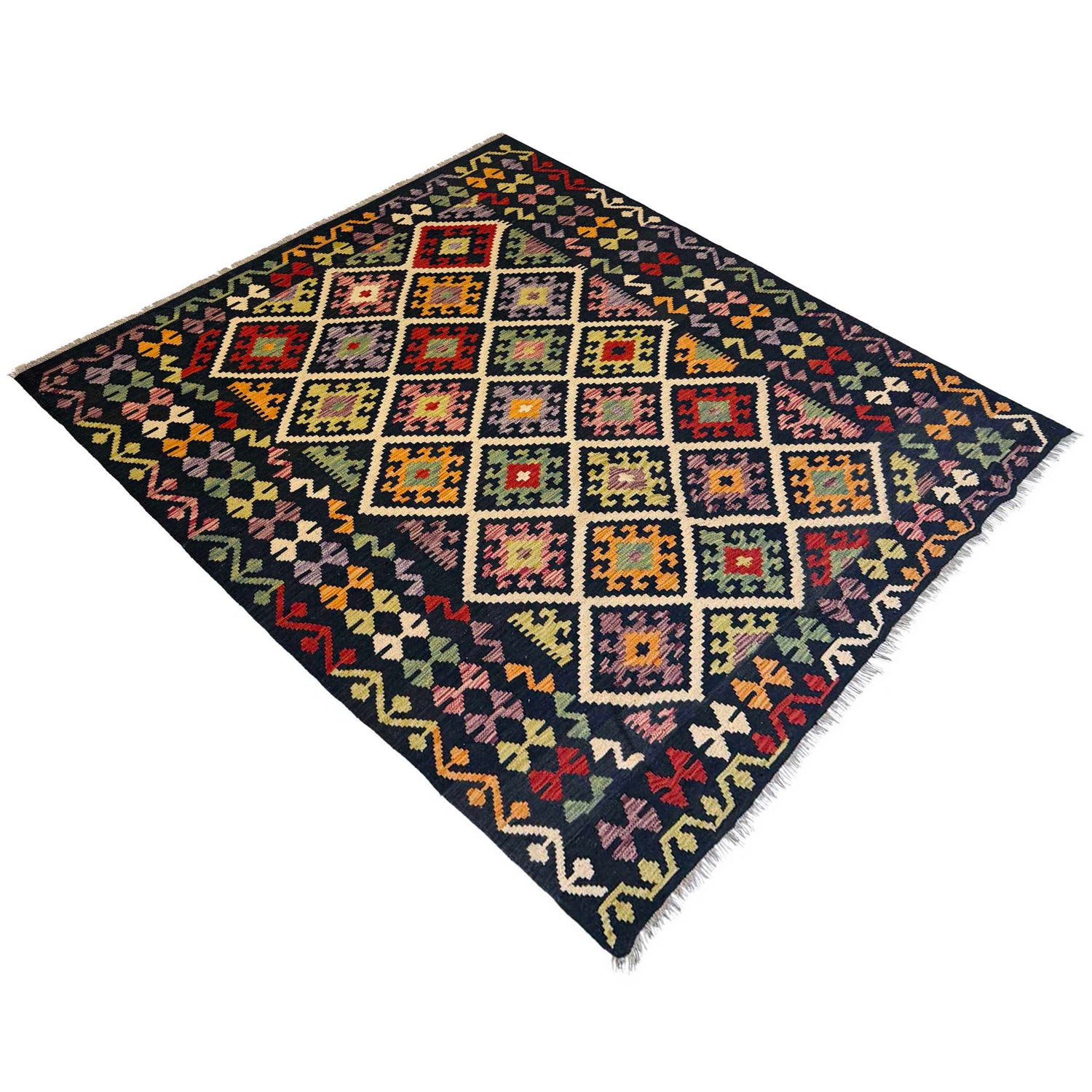 Handmade Multi Kilim Geometric 5x8 ft