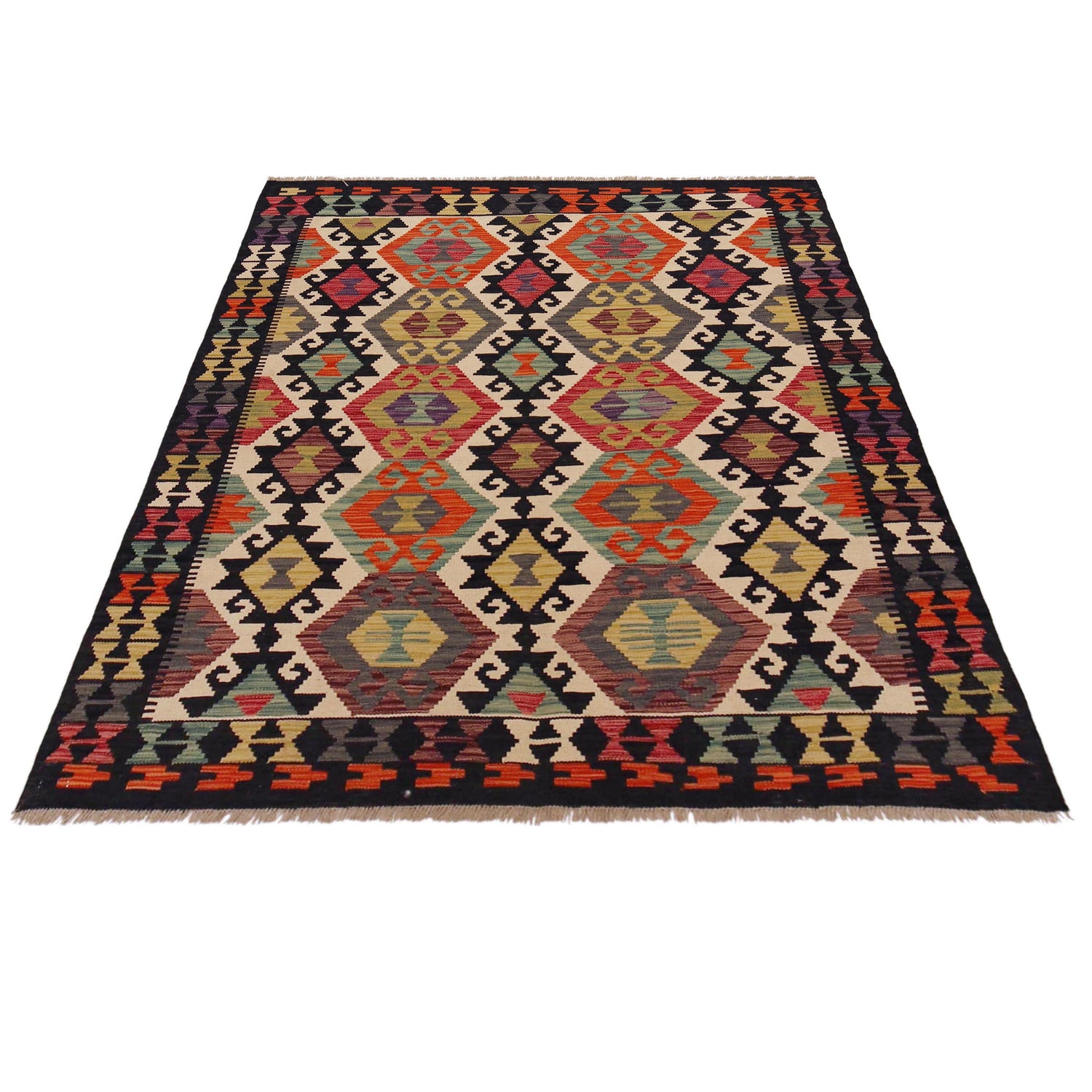 Handmade Multi Kilim Geometric 4x7 ft