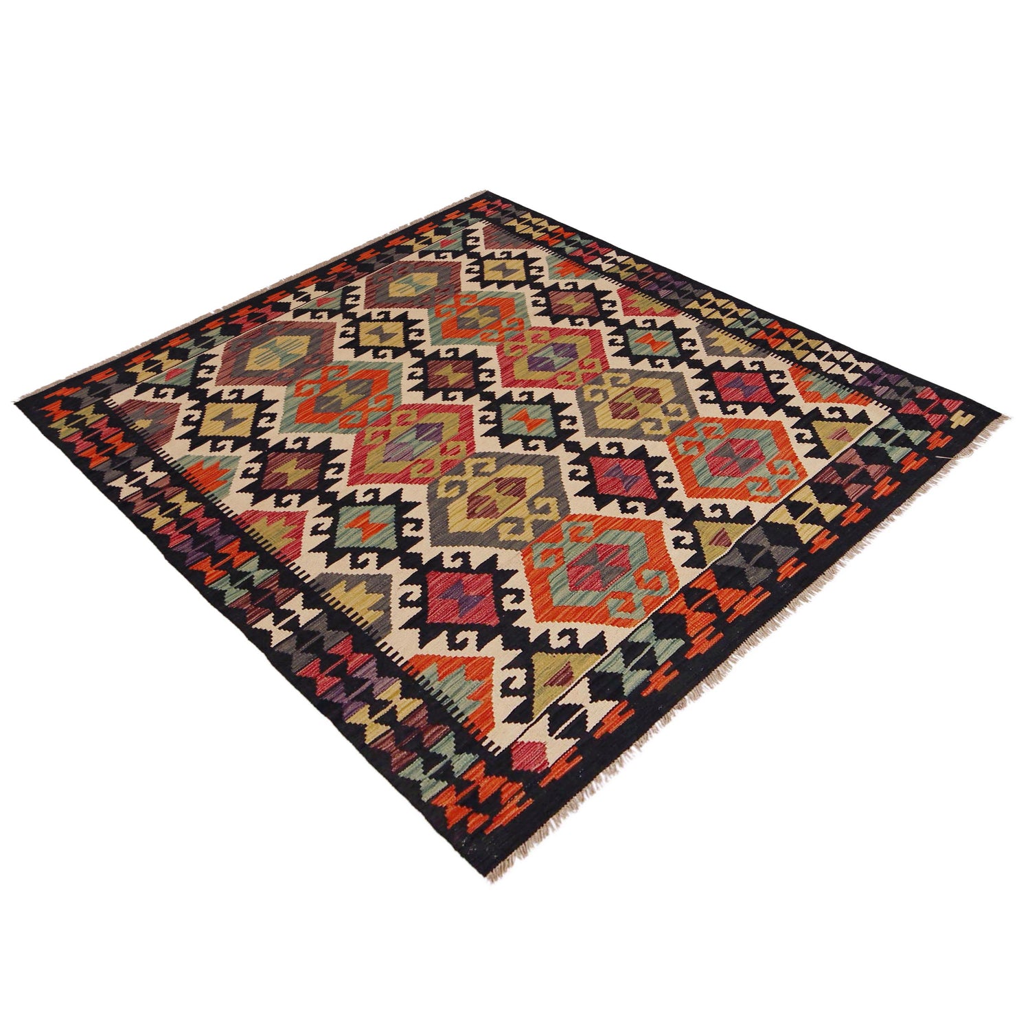 Handmade Multi Kilim Geometric 4x7 ft