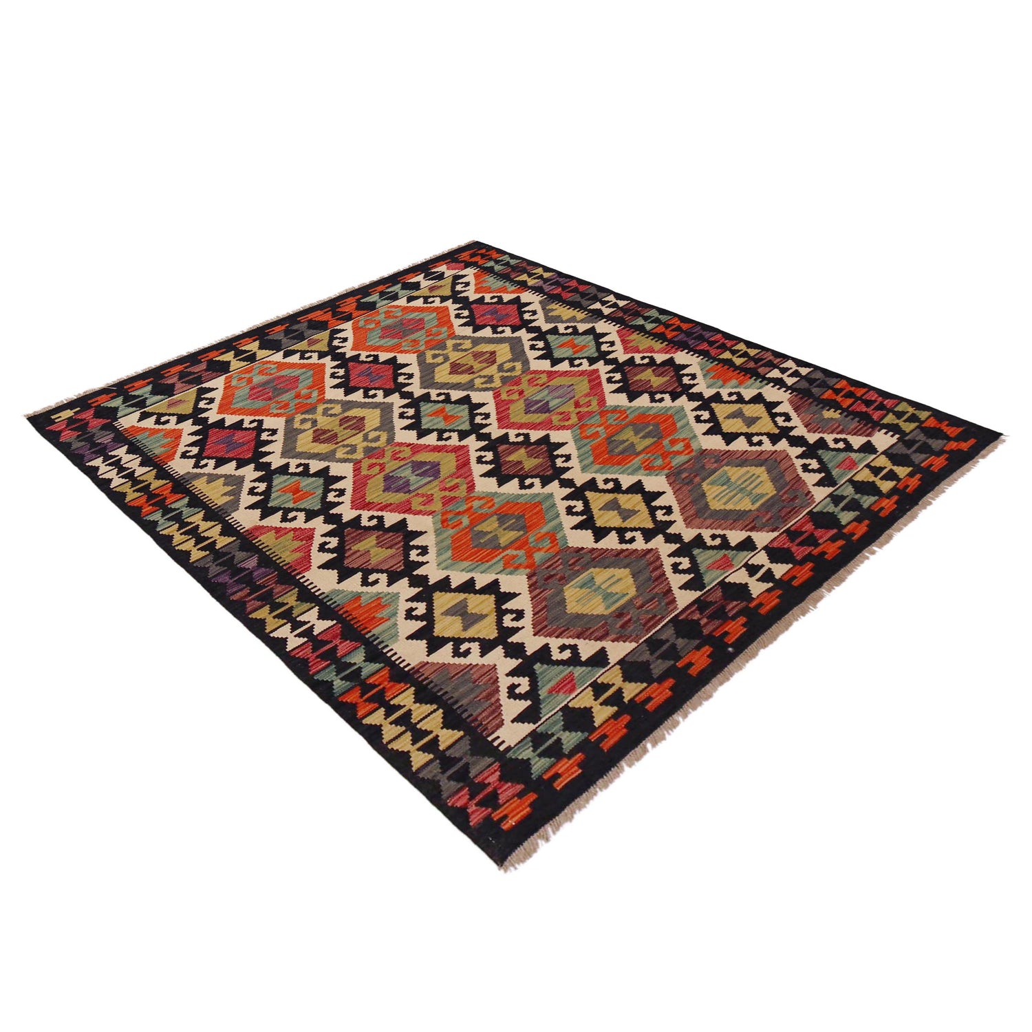 Handmade Multi Kilim Geometric 4x7 ft