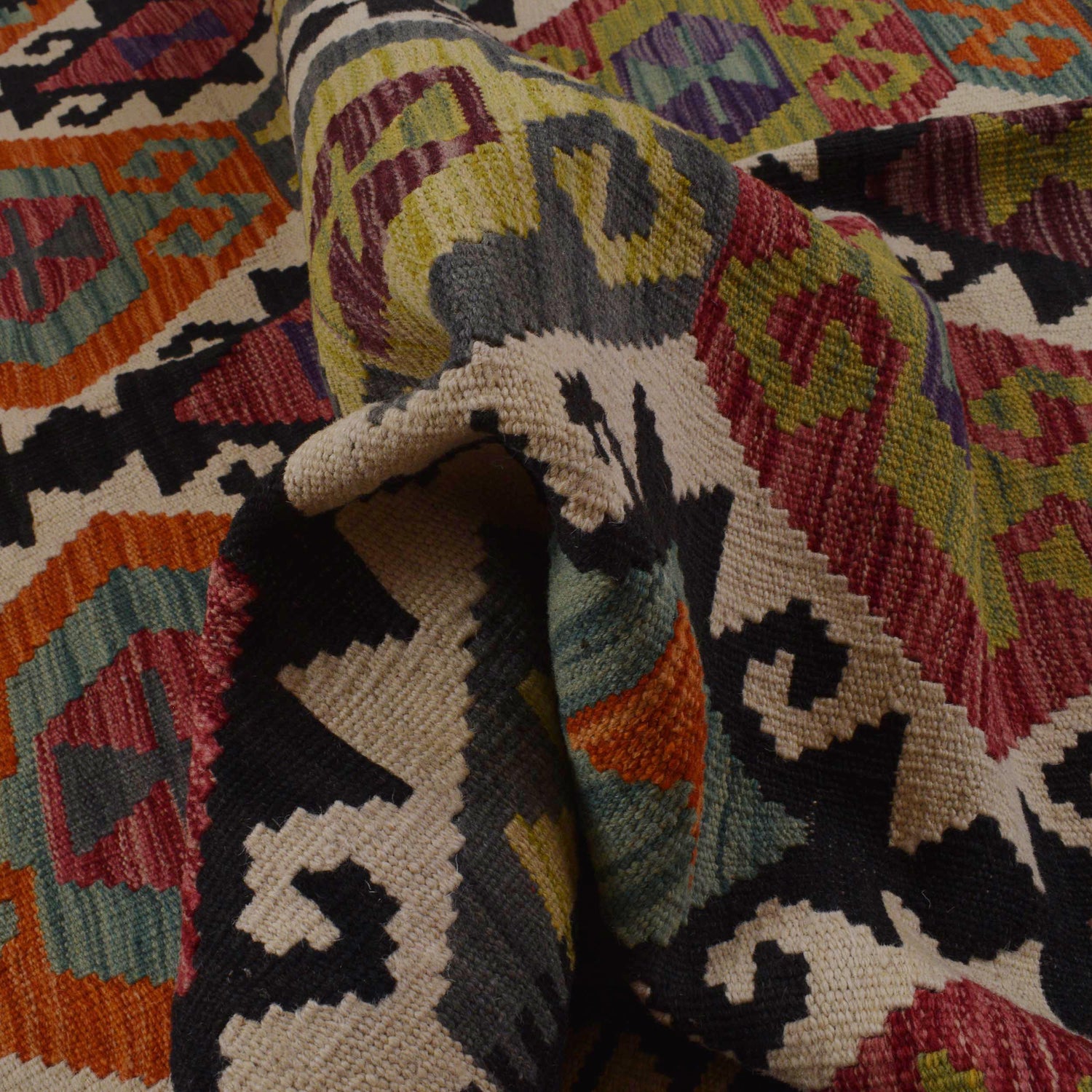 Handmade Multi Kilim Geometric 4x7 ft