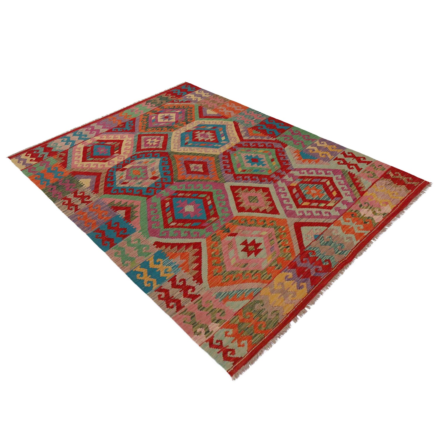 Handmade Multi Kilim Geometric 5x8 ft