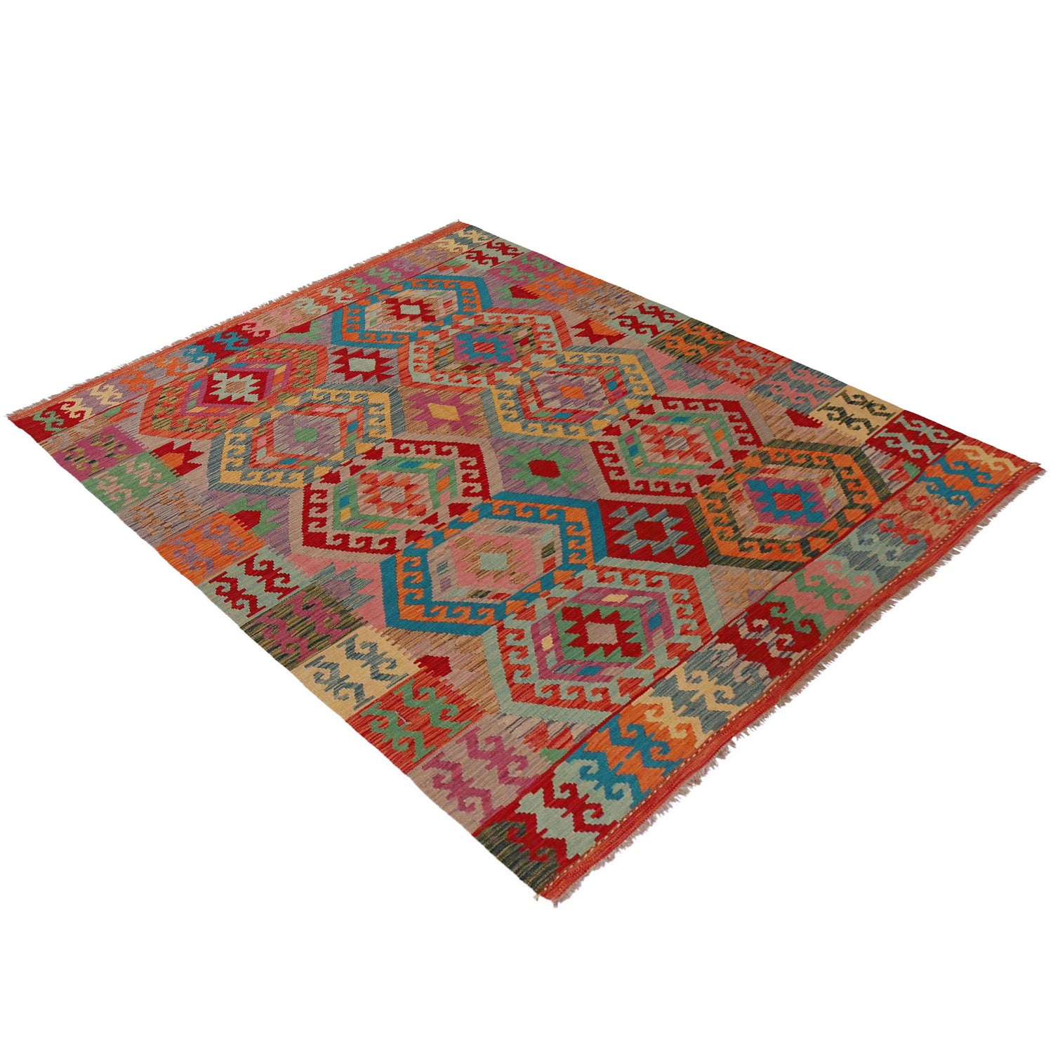 Handmade Multi Kilim Geometric 5x8 ft