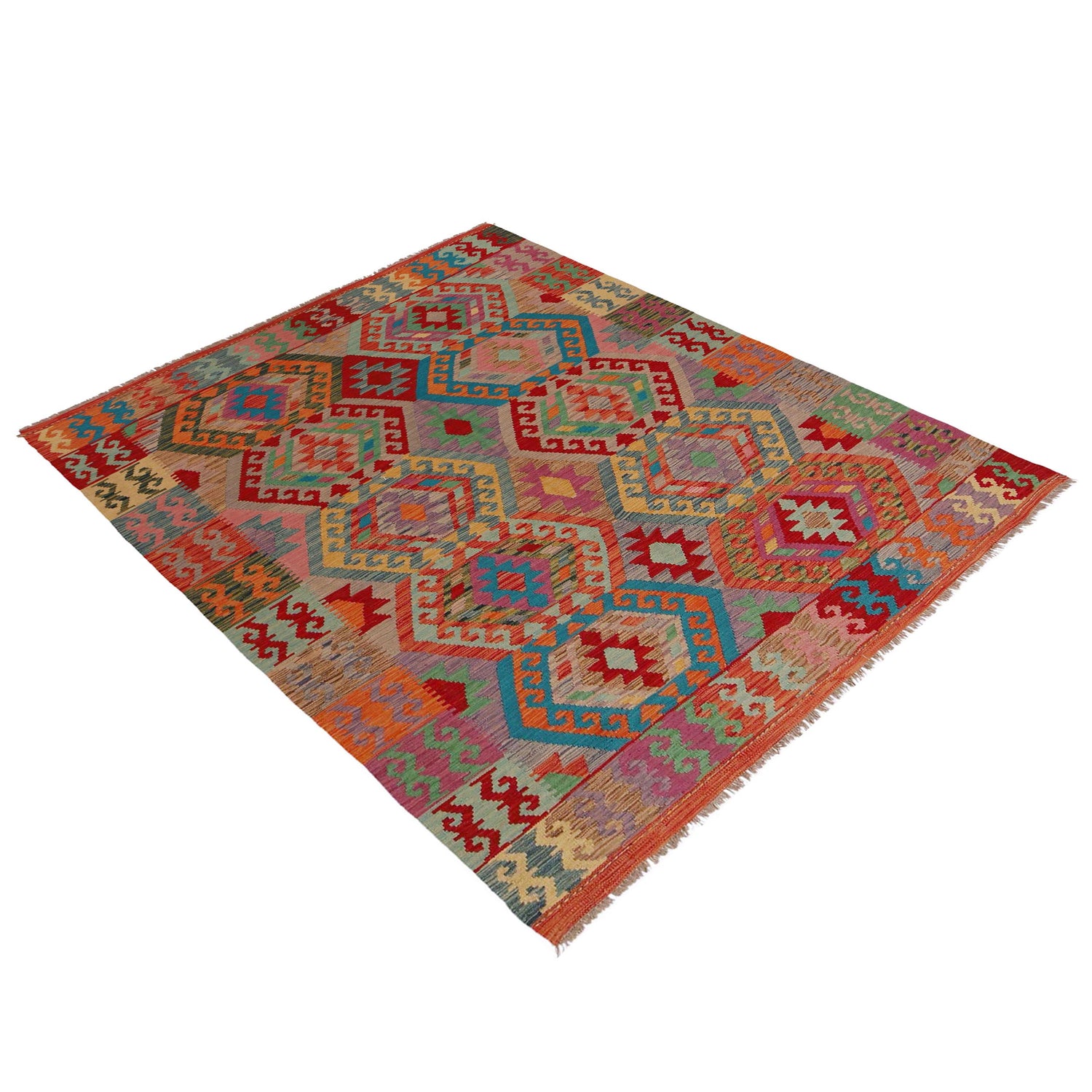 Handmade Multi Kilim Geometric 5x8 ft