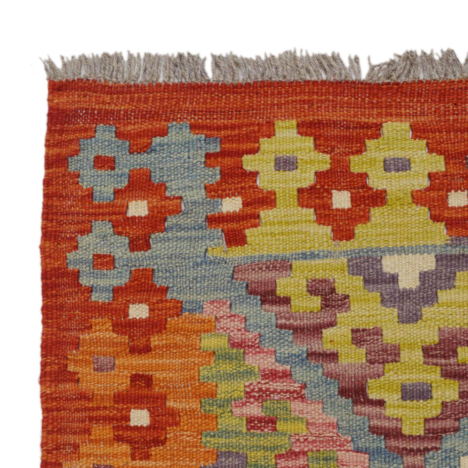 Handmade Multi Kilim Geometric 10' Runner