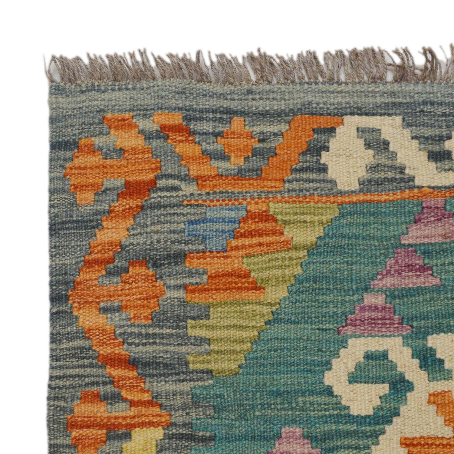 Handmade Multi Kilim Geometric 10' Runner