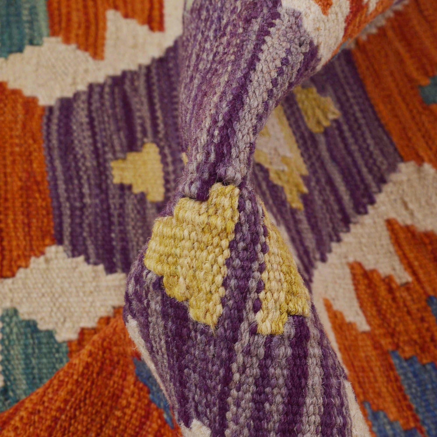 Handmade Multi Kilim Geometric 10' Runner