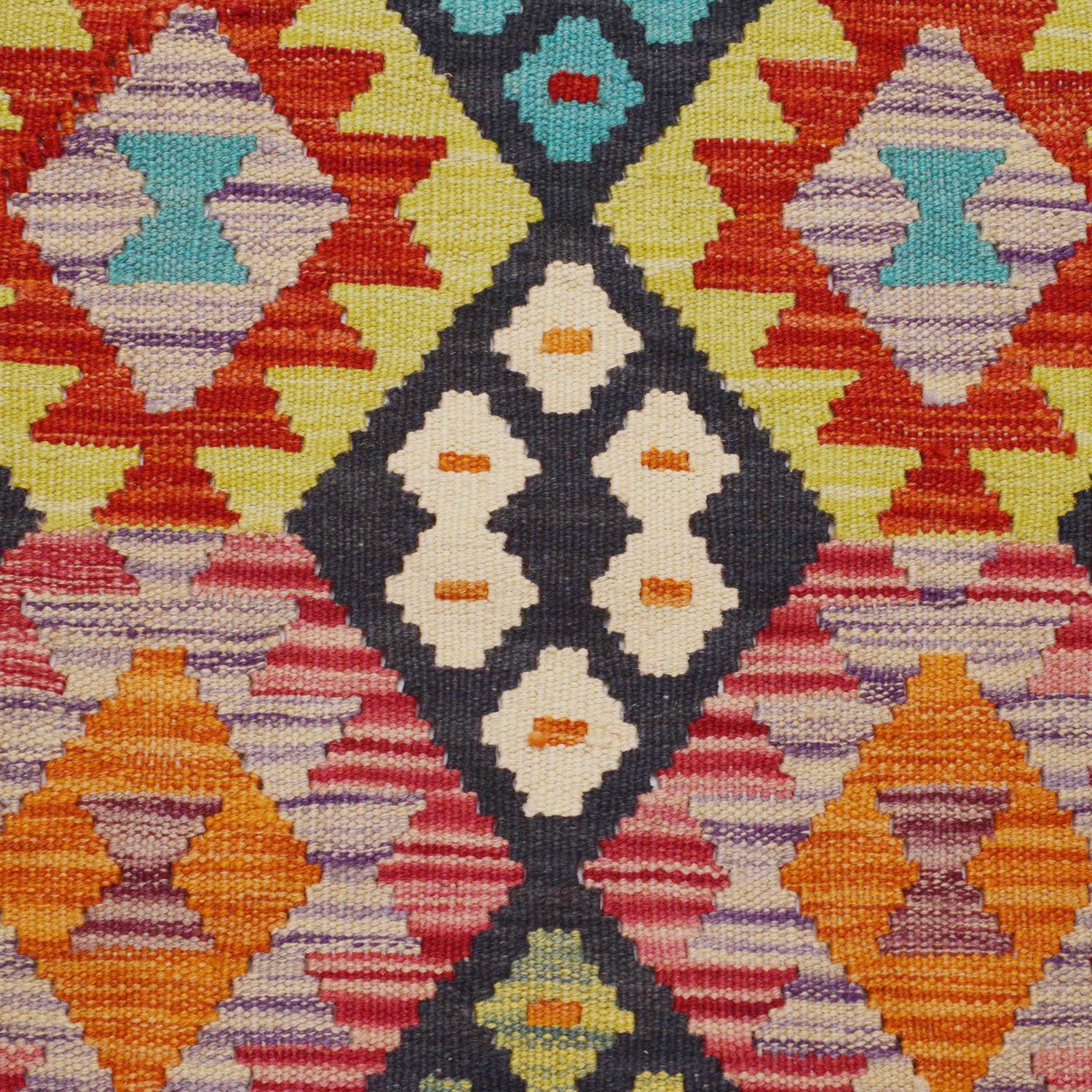Handmade Multi Kilim Geometric 10' Runner