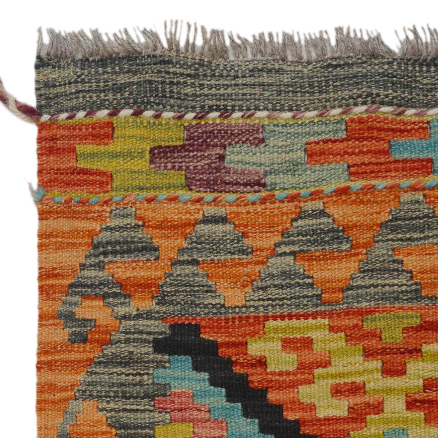 Handmade Multi Kilim Geometric 10' Runner