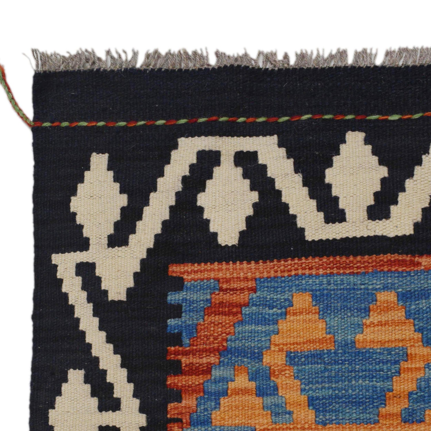Handmade Multi Kilim Geometric 10' Runner