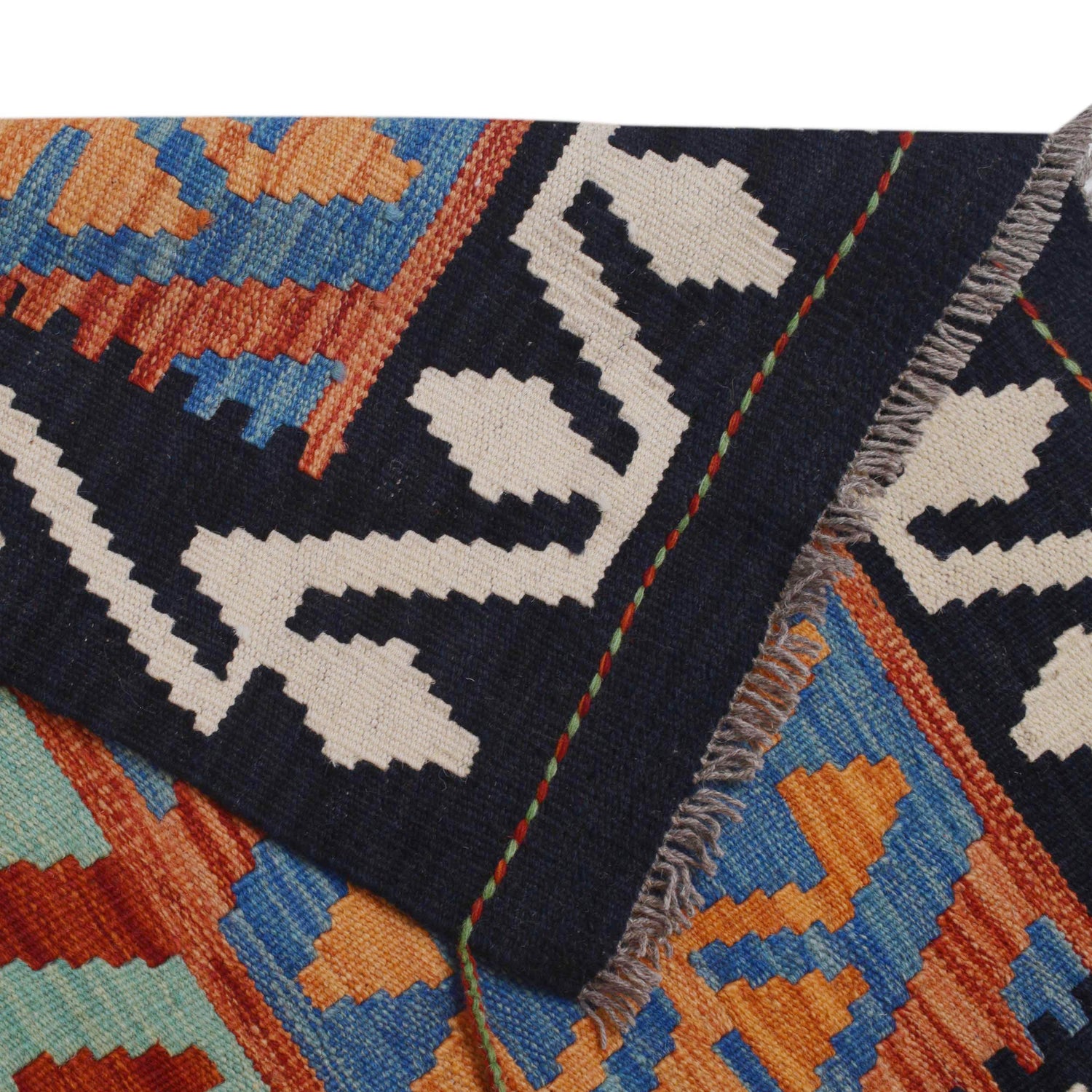 Handmade Multi Kilim Geometric 10' Runner