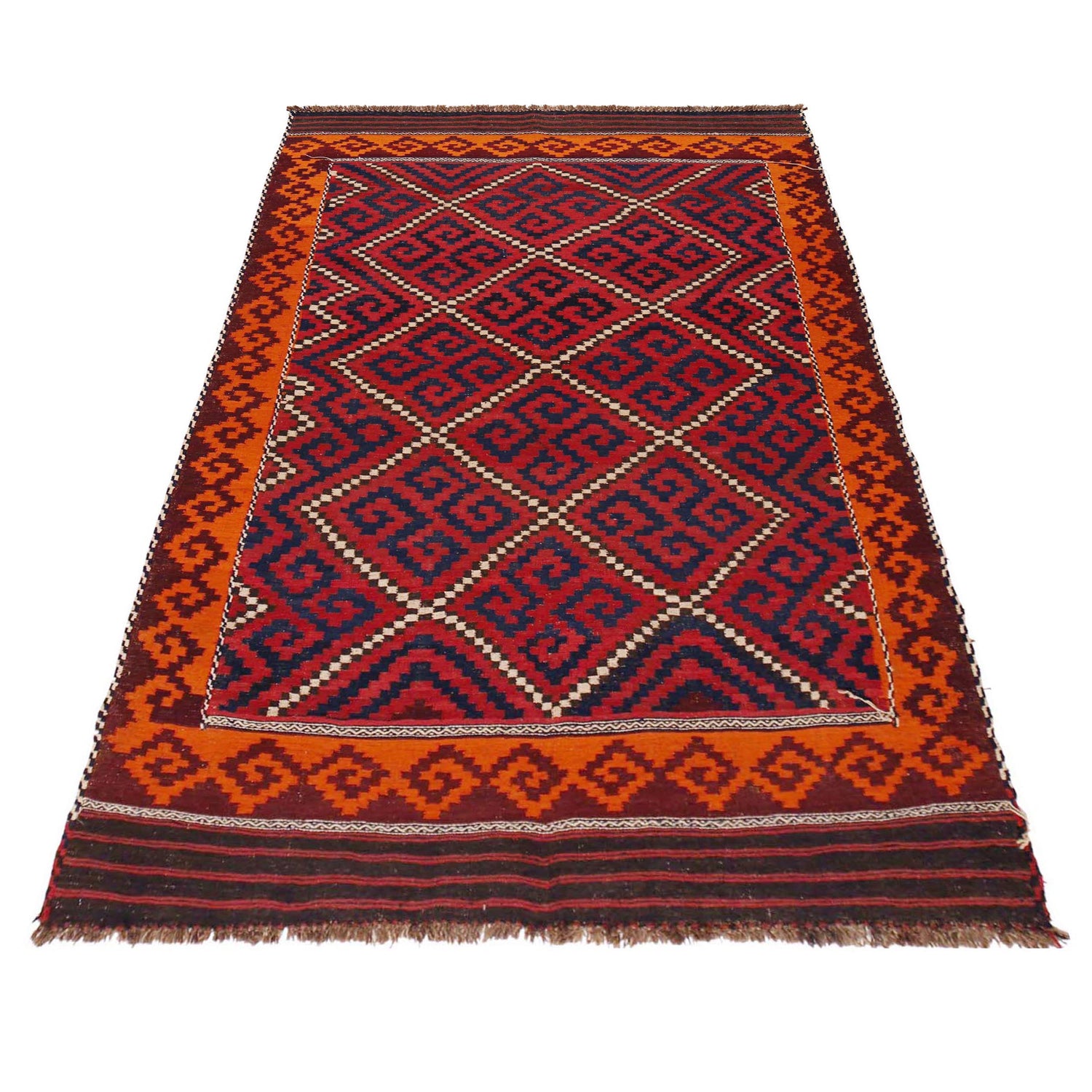 Maimana Kilim Area Rug Handmade Multi Floral 7x10 ft