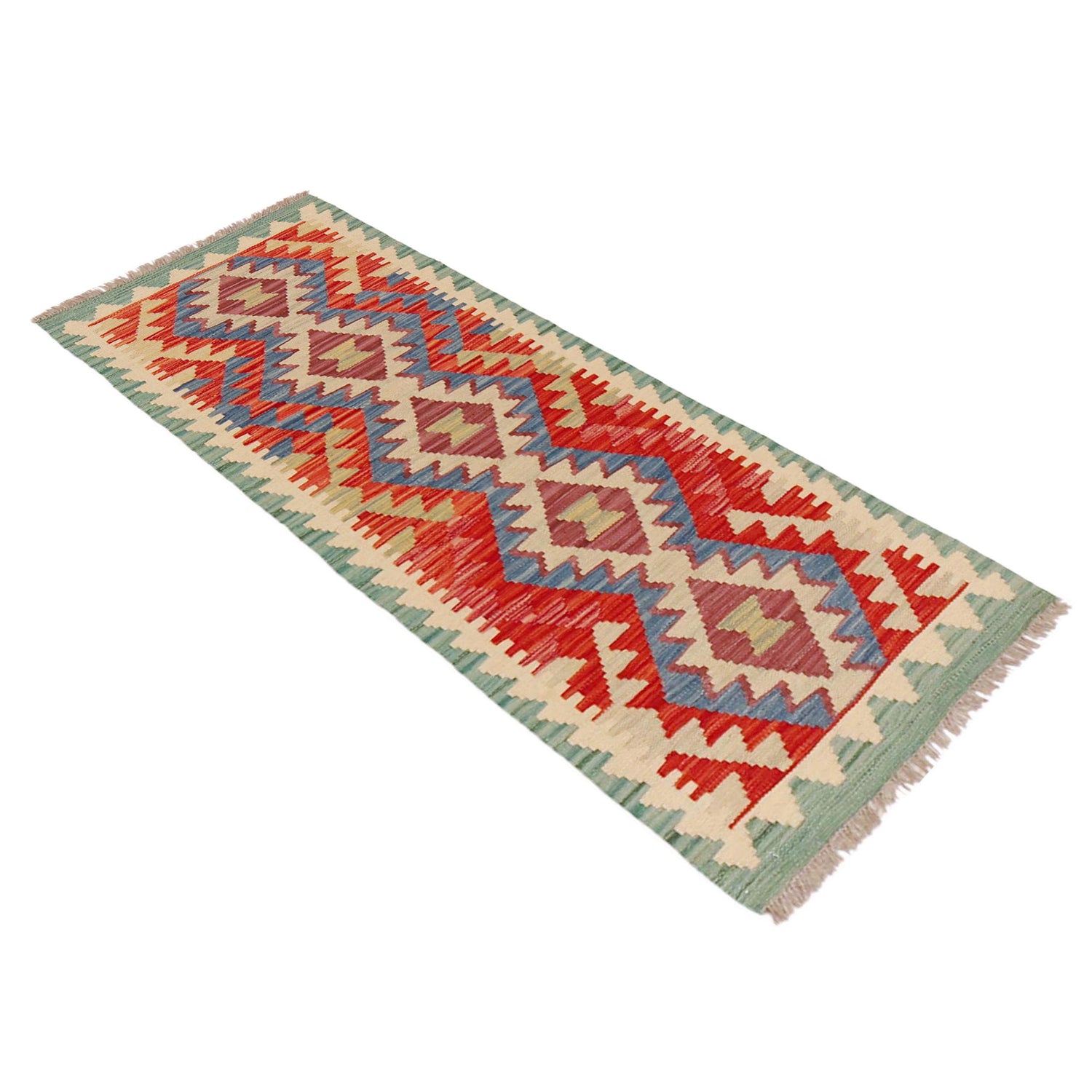 Handmade Multi Kilim Geometric 5' Runner