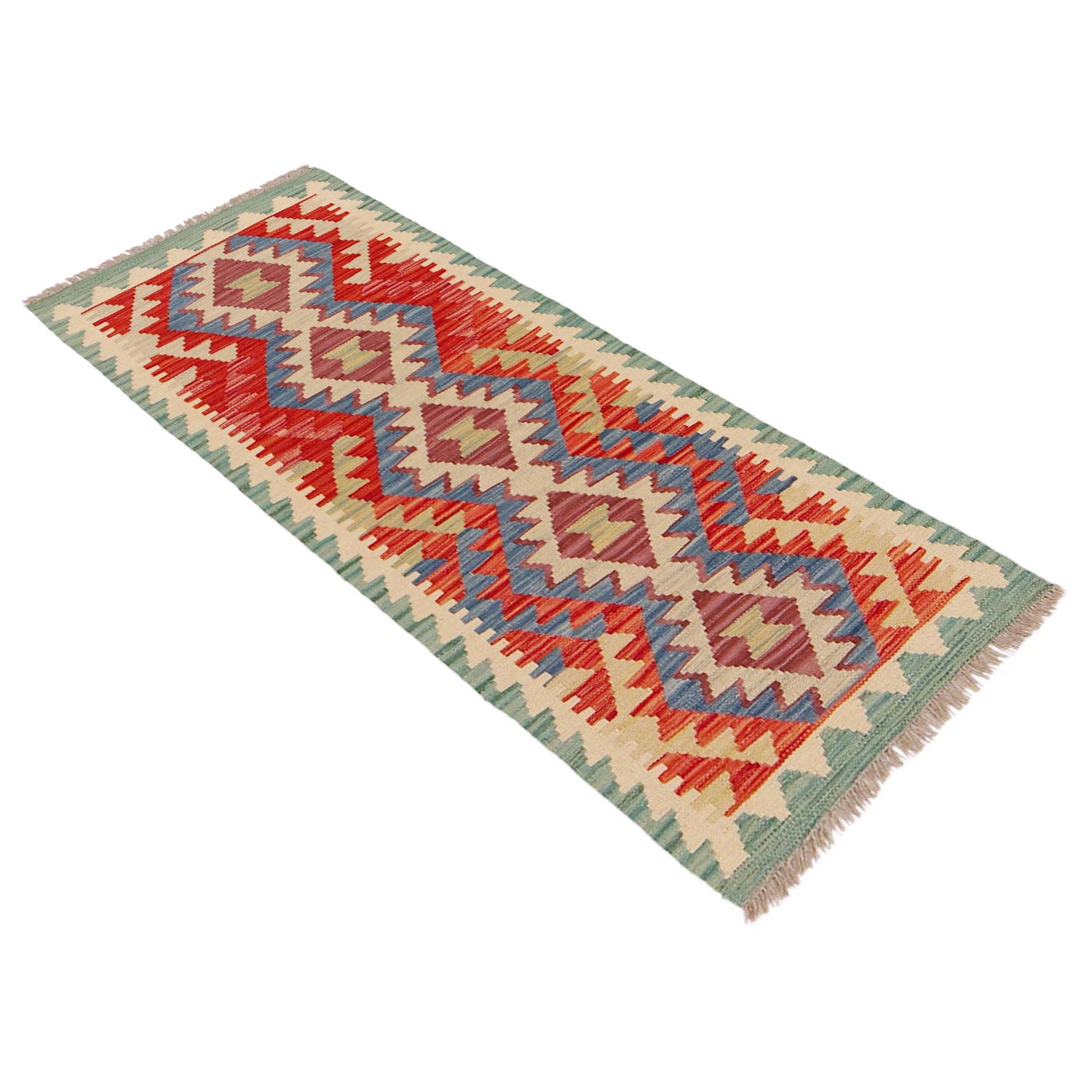 Handmade Multi Kilim Geometric 5' Runner