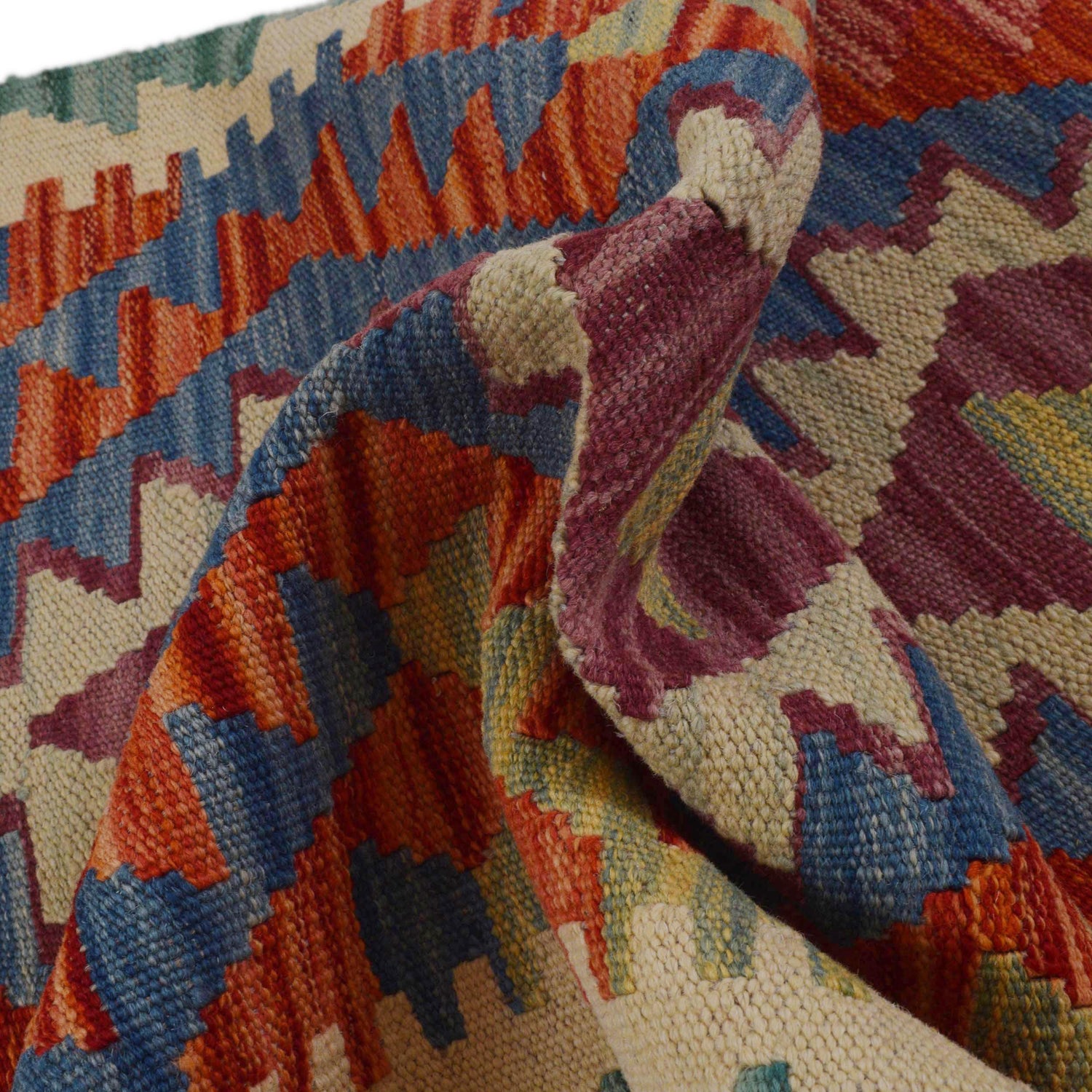 Handmade Multi Kilim Geometric 5' Runner