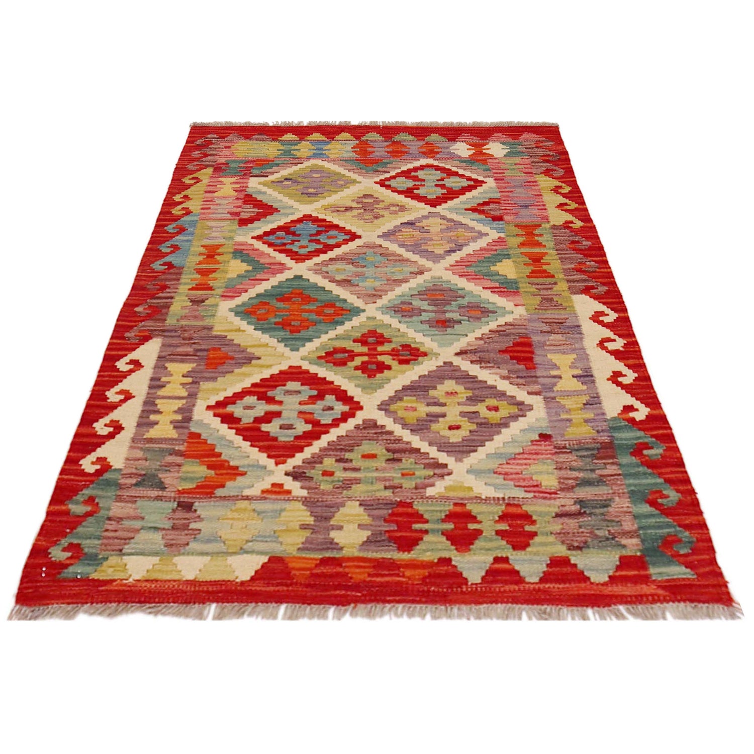 Handmade Multi Kilim Geometric 2x4 ft