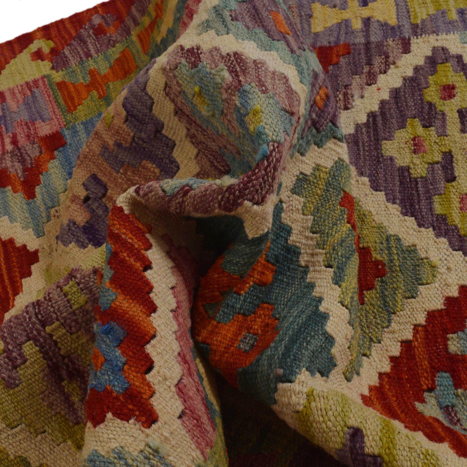 Handmade Multi Kilim Geometric 2x4 ft