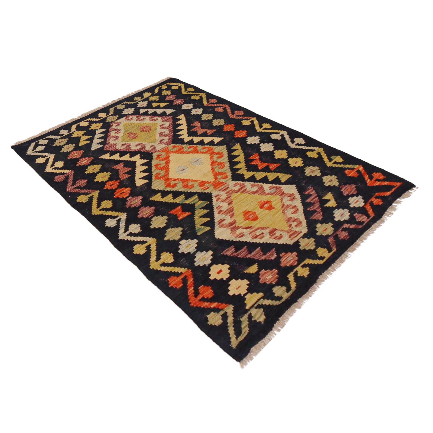 Handmade Multi Kilim Geometric 2x4 ft