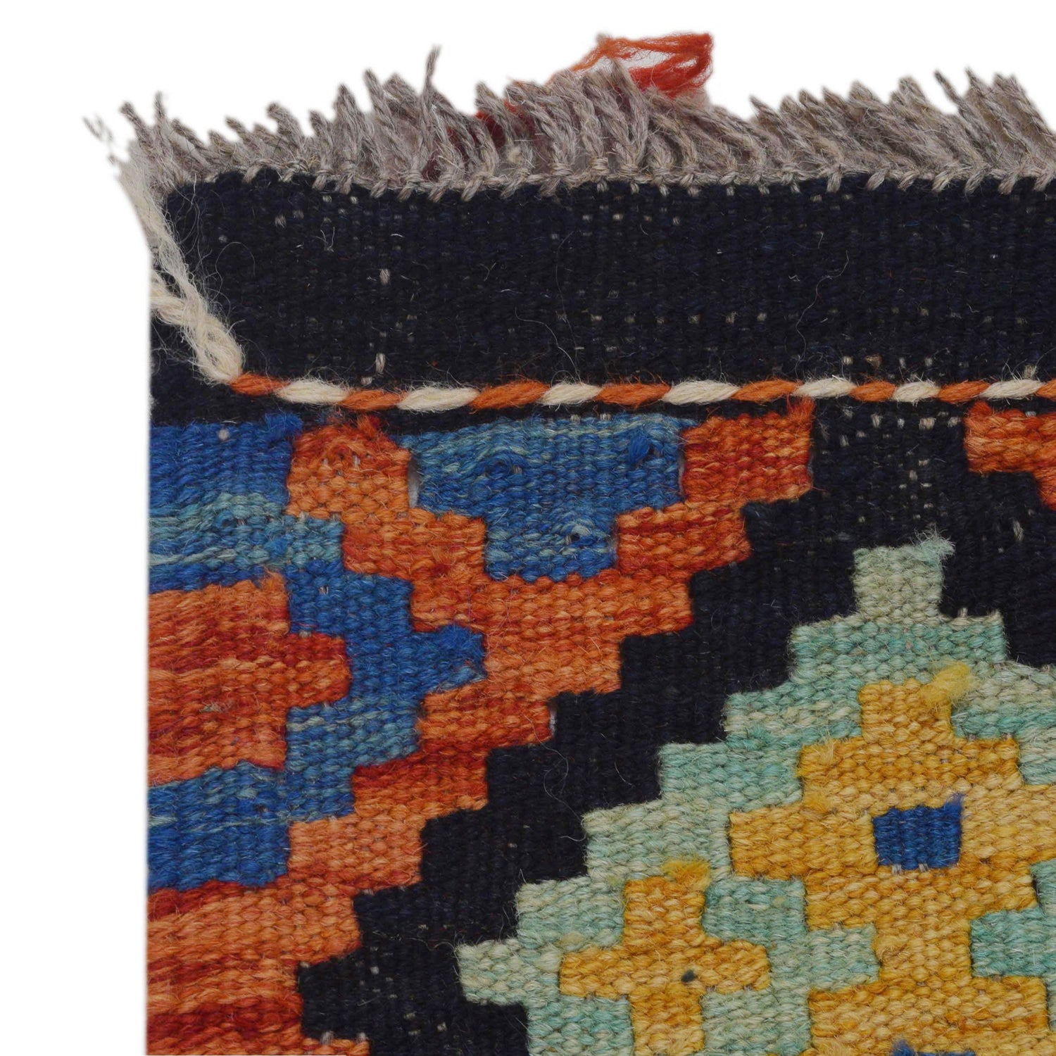 Handmade Multi Kilim Geometric 10' Runner