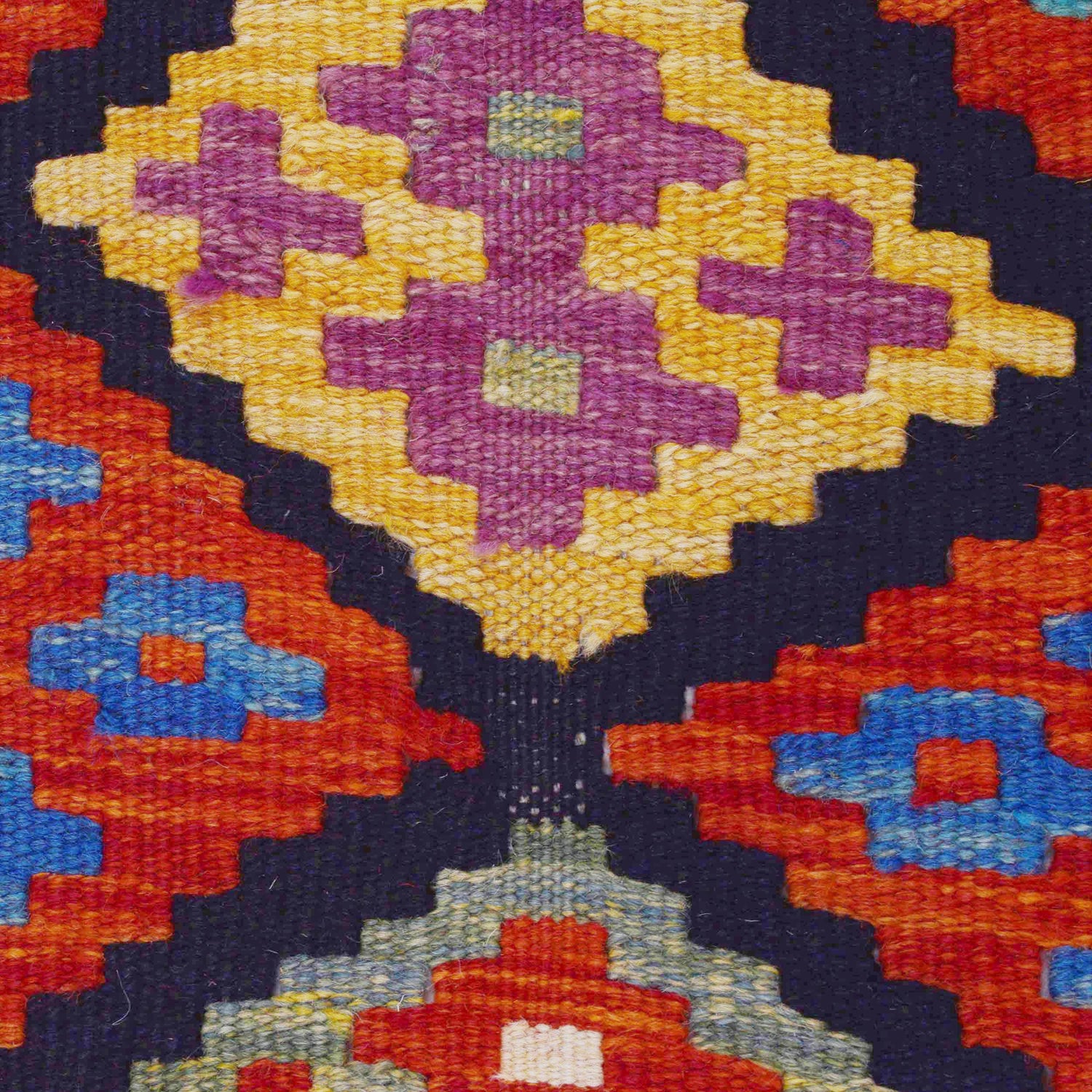Handmade Multi Kilim Geometric 10' Runner