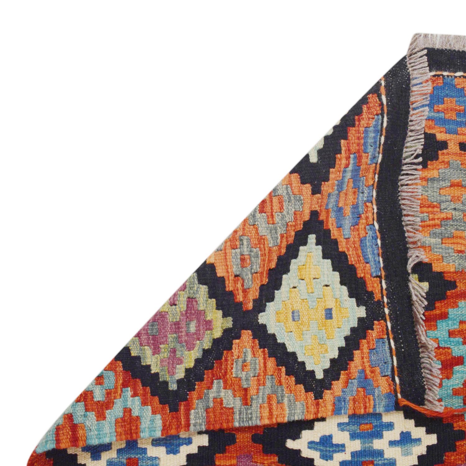 Handmade Multi Kilim Geometric 10' Runner