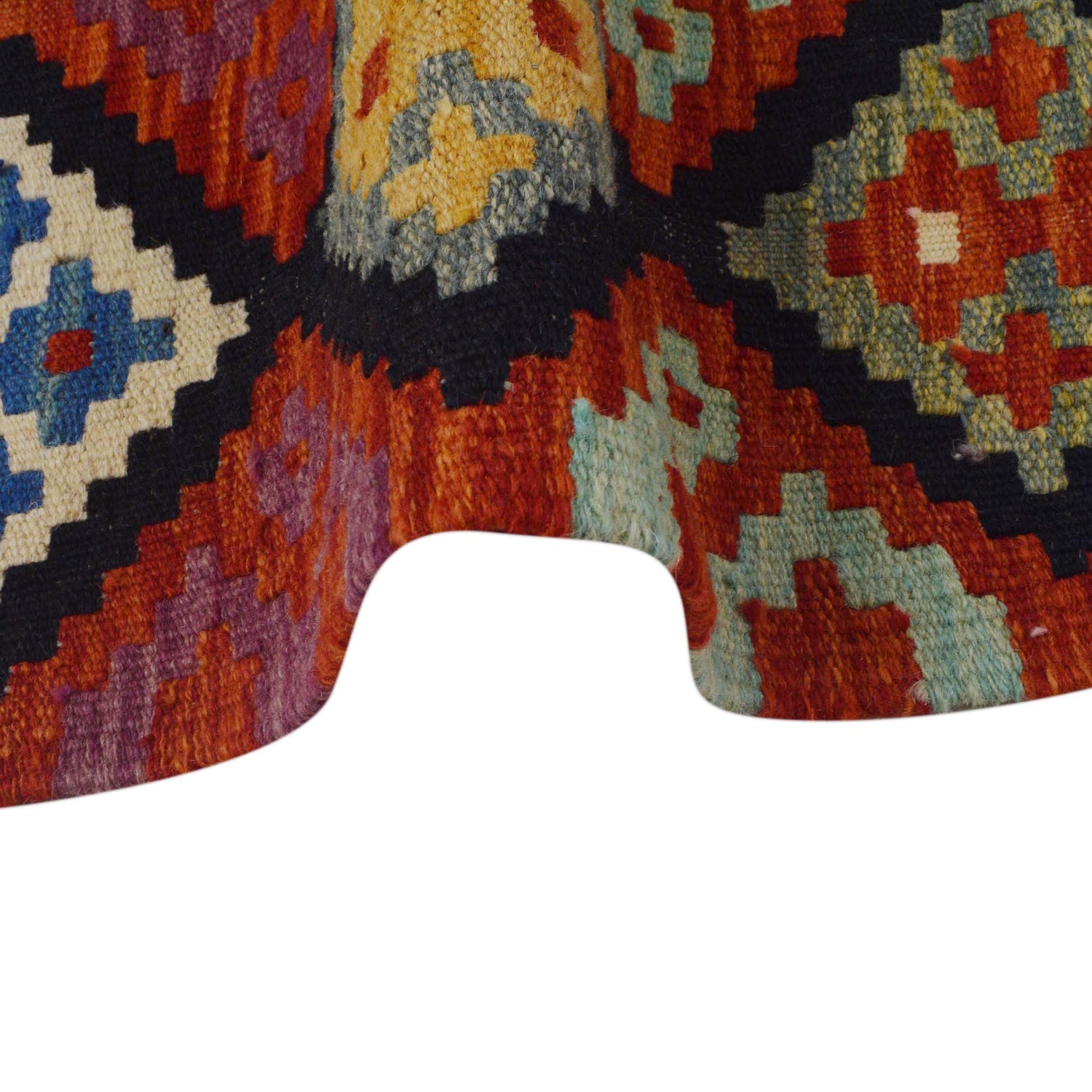 Handmade Multi Kilim Geometric 10' Runner