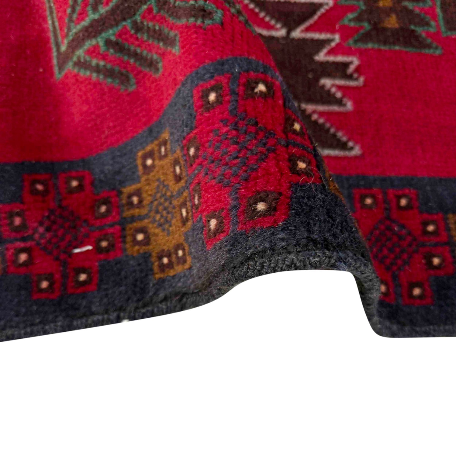 Baluchi Rug Handmade Red Geometric 3x5 ft