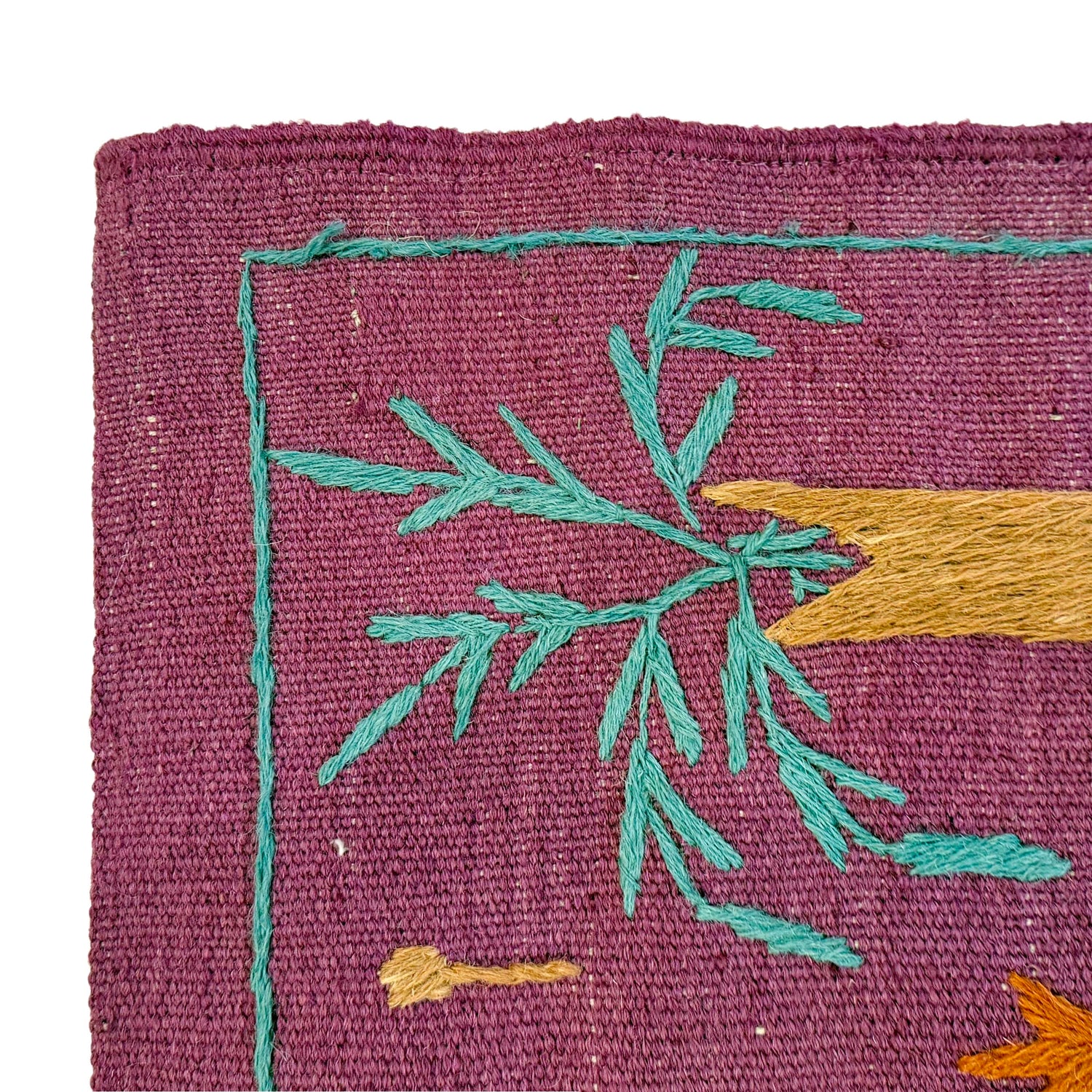 Embroidery Kilim Runner Handmade Purple Animal 8' Runner
