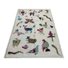 Embroidery Kilim Area Rug Handmade Beige Animal 4x6 ft