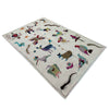 Embroidery Kilim Area Rug Handmade Beige Animal 4x6 ft