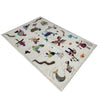 Embroidery Kilim Area Rug Handmade Beige Animal 4x6 ft