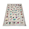 Embroidery Kilim Area Rug Handmade Beige Animal 7x10 ft