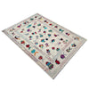 Embroidery Kilim Area Rug Handmade Beige Animal 7x10 ft