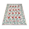 Embroidery Kilim Area Rug Handmade Beige Animal 5x8 ft