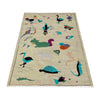 Embroidery Kilim Area Rug Handmade Beige Animal 4x6 ft