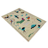 Embroidery Kilim Area Rug Handmade Beige Animal 4x6 ft
