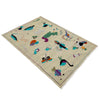 Embroidery Kilim Area Rug Handmade Beige Animal 4x6 ft