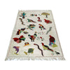 Embroidery Kilim Area Rug Handmade Beige Animal 4x6 ft
