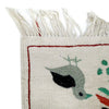 Embroidery Kilim Area Rug Handmade Beige Animal 4x6 ft